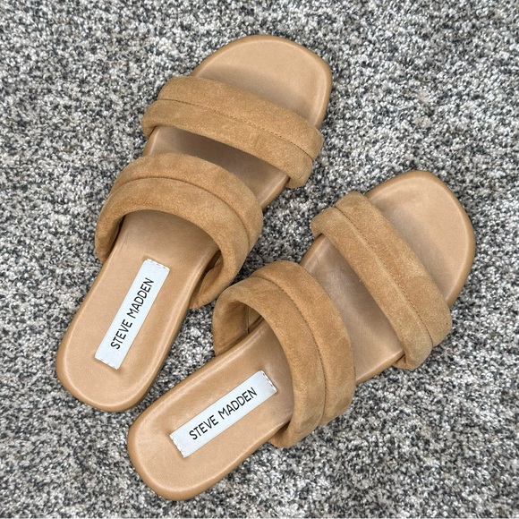 Steve Madden Suede Double Strap Sandals – New Without Tags – Chic Casual Slides - Picture 5 of 8